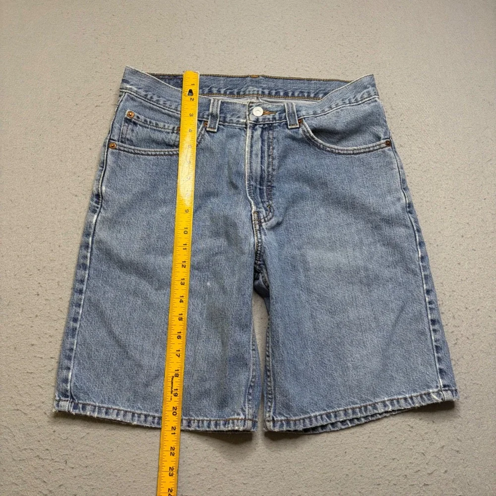 Levi's 550 Denim Shorts Mens 32 Blue Relaxed Fit Y2K Distressed Light Wash